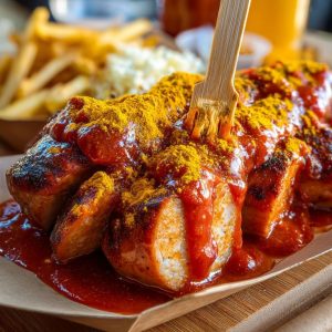 Currywurst – Der Streetfood-Klassiker mit legendärer Currysauce! - Heimatküche